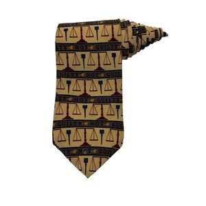 Vicky Davis Need A Lawyer Mens Yellow With Scales Of Justice Not Guilty Necktie